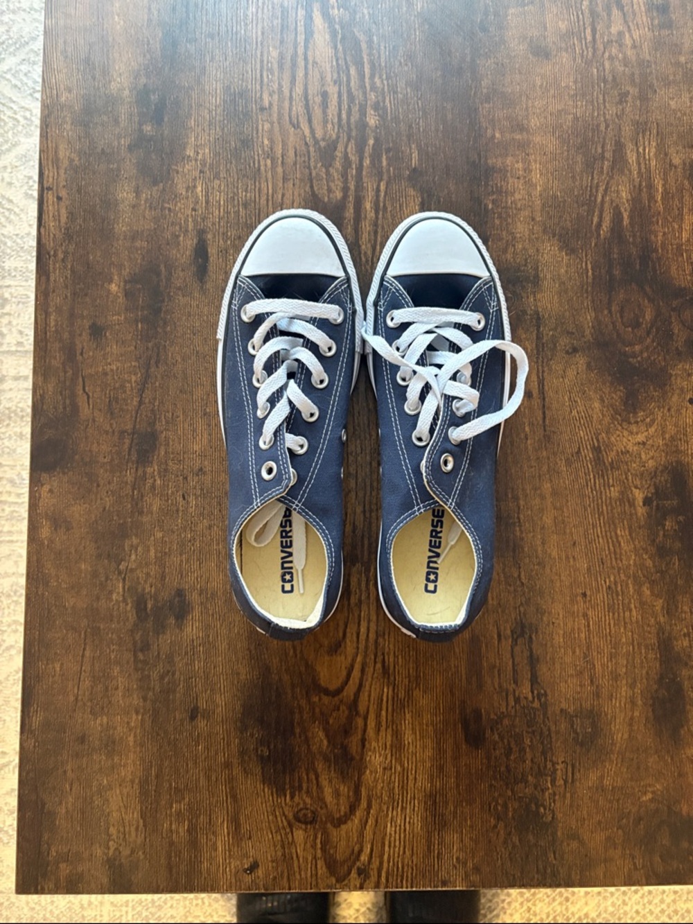 Converse Blue Low-Top Canvas Sneakers with White Trim